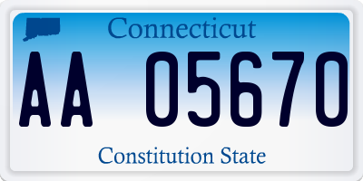 CT license plate AA05670