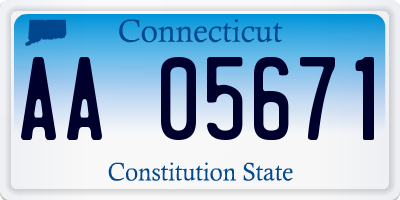 CT license plate AA05671