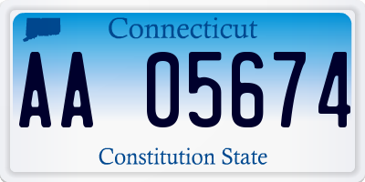 CT license plate AA05674