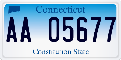 CT license plate AA05677