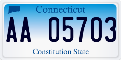 CT license plate AA05703