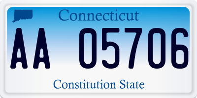 CT license plate AA05706