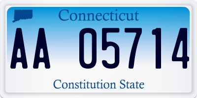 CT license plate AA05714