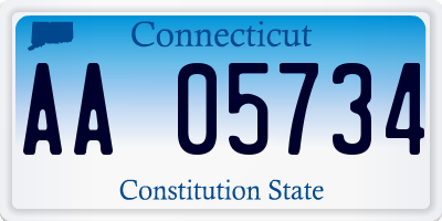 CT license plate AA05734