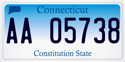 CT license plate AA05738