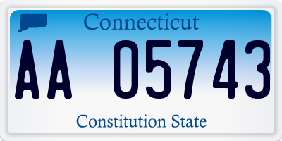 CT license plate AA05743