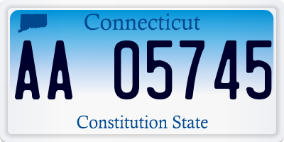 CT license plate AA05745