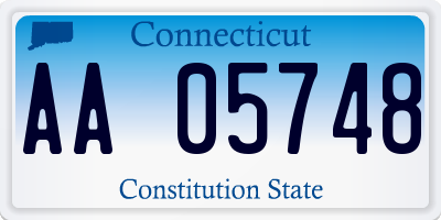 CT license plate AA05748