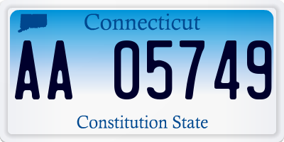 CT license plate AA05749