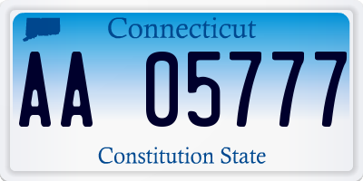 CT license plate AA05777