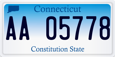 CT license plate AA05778
