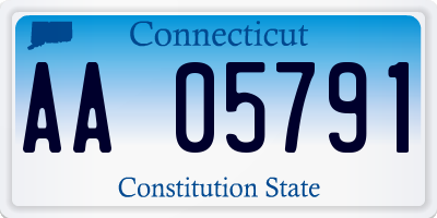 CT license plate AA05791
