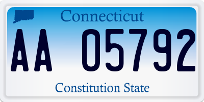 CT license plate AA05792