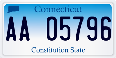 CT license plate AA05796