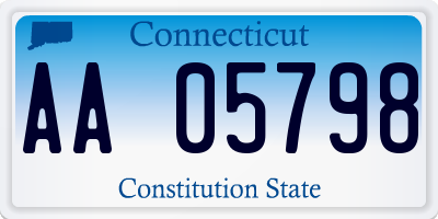 CT license plate AA05798