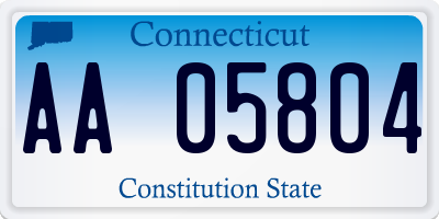 CT license plate AA05804