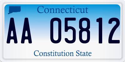 CT license plate AA05812