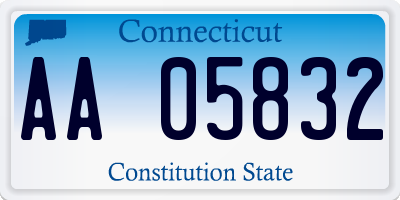 CT license plate AA05832