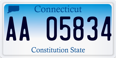 CT license plate AA05834