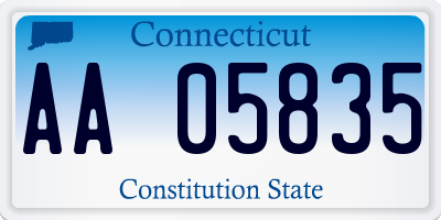 CT license plate AA05835