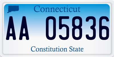 CT license plate AA05836