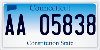 CT license plate AA05838