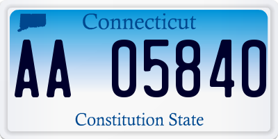 CT license plate AA05840