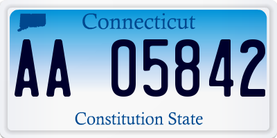 CT license plate AA05842