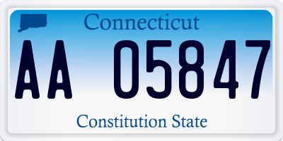 CT license plate AA05847