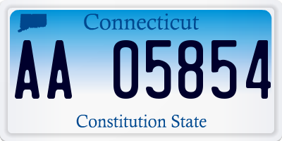 CT license plate AA05854