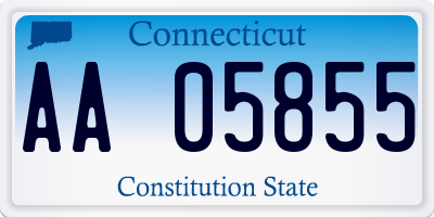 CT license plate AA05855