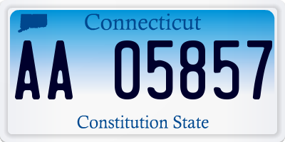 CT license plate AA05857