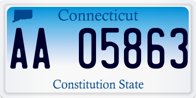 CT license plate AA05863