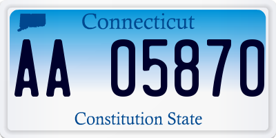 CT license plate AA05870