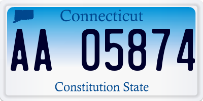 CT license plate AA05874