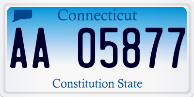 CT license plate AA05877