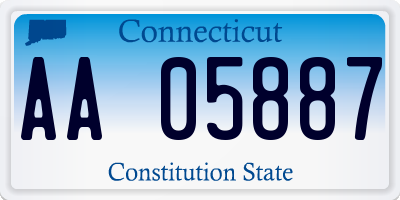 CT license plate AA05887