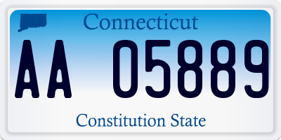 CT license plate AA05889