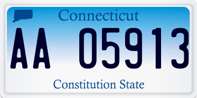 CT license plate AA05913