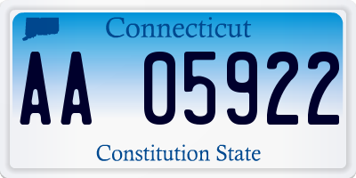 CT license plate AA05922