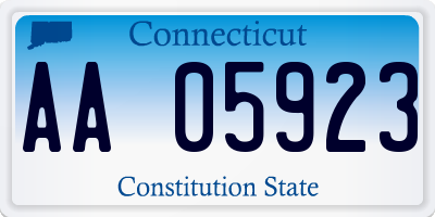 CT license plate AA05923