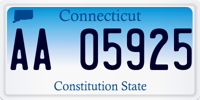 CT license plate AA05925