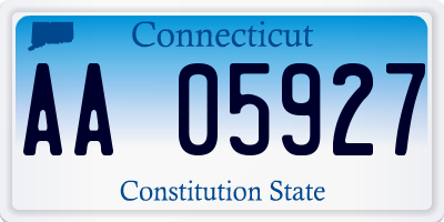 CT license plate AA05927