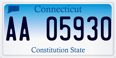 CT license plate AA05930