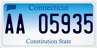 CT license plate AA05935