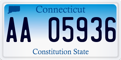 CT license plate AA05936