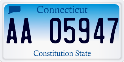 CT license plate AA05947