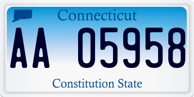 CT license plate AA05958