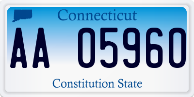 CT license plate AA05960