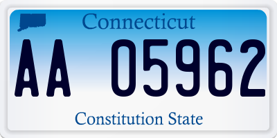 CT license plate AA05962